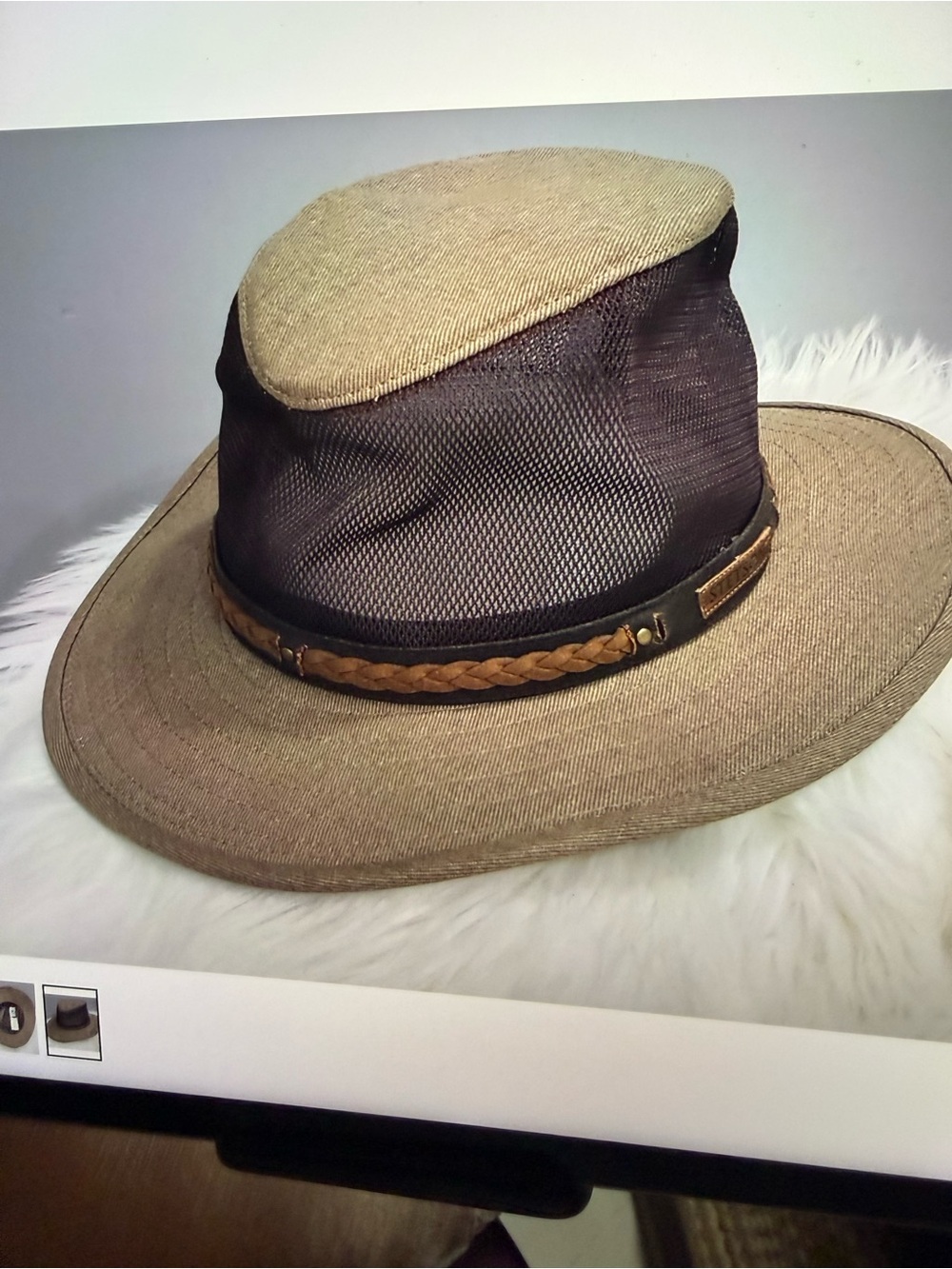 Stetson Safari Hat in Khaki with Black Mesh